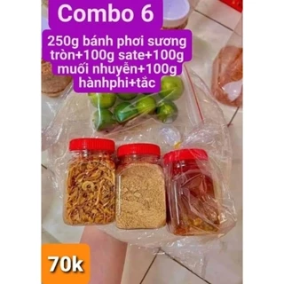 COMBO 6: 250G BÁNH+100G SATE+100G MUỐI NHUYỄN+100G HÀNH PHI+TẮC