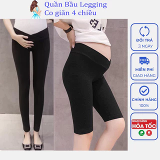 Quần bầu leging cạp chéo Mùa Hè, chất cotton co giãn 4 chiều, thiết kế Dài - Lửng, size từ 40 - 82kg