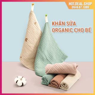 Khăn sữa cho bé 4 lớp mềm mại set 5 cái, chất liệu organic an toàn cho bé, khăn xô sữa cho bé mềm mại thấm hút tốt