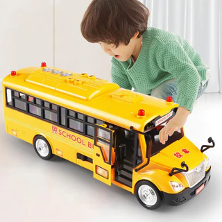 Đồ Chơi Ô Tô Mô Hình Xe Buýt Bus Cho Trẻ Em Mở Các Cửa, Có Đèn, Âm Thanh Và Hành Khách-Đồ Chơi Cho Bé Thỏa Sức Sáng Tạo