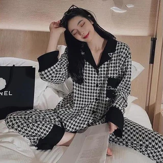 Đồ bộ nữ Pijama dài tay mặc nhà chất cotton dày ấm cao cấp DT55