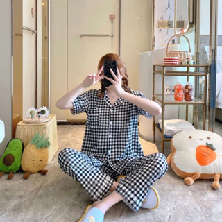 Bộ đồ ngủ nữ pijama tay ngắn quần dài thun sữa cao cấp_BNTN99