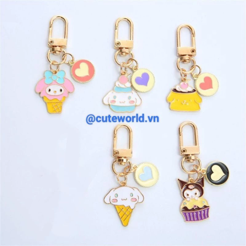 Móc khóa Kim Loại Sanrio 5 Mẫu Dễ Thương