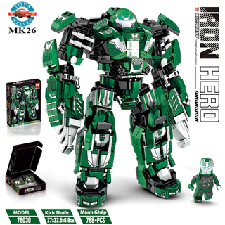 Đồ Chơi Lắp Ráp Phát Triển Trí Tuệ Lego Mô Hình Robot Người Sắt Biến Hình HulkBuster Iron Man Mk26 LY76030 Với 2008 Pcs