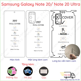 Dán PPF bóng, nhám cho Samsung Galaxy Note 20/ Note 20 ultra màn hình, mặt lưng, full lưng viền siêu bảo vệ