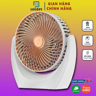 Quạt mini tay cầm tích điện hoặc cắm điện để bàn S P dung lượng pin 2000mAh xoay 3 mức gió giá rẻ