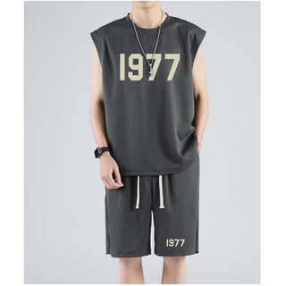 Bộ Bóng Rổ Ba Lỗ 1977 Phong Cách Tank Top Mùa Hè, Cotton Khô Mềm Mịn Thoáng Khí Thấm Hút Mồ Hôi Tốt