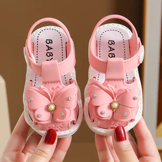 Dép quai hậu hè cho bé gái, sandal baby tập đi chất cao su mềm êm chân chống trơn trượt hàng Quảng Châu