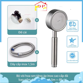 Bộ vòi hoa sen, tay sen tăng áp inox 304 cao cấp VHS06 (tăng 300% áp lực nước)