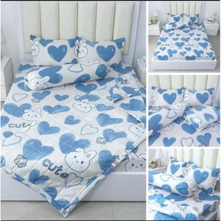 Bộ Chăn hè Ga Gối Cotton Poly Combo 5 Món - Nhiều Mẫu Lựa Chọn