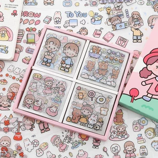 Miếng dán sticker cute trang trí dán tập vở, bình nước, bút