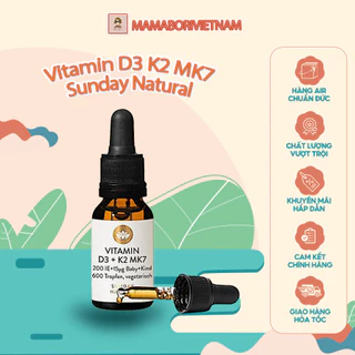 [Hàng chuẩn air - Cam kết chính hãng] Vitamin D3 K2 MK7 Sunday Natural chuẩn Đức 20ml