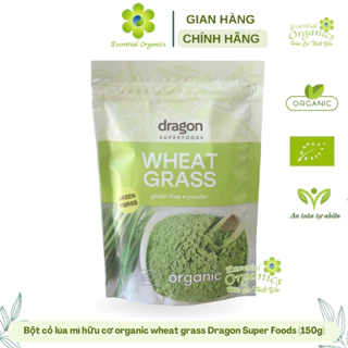 Bột cỏ lúa mì hữu cơ organic wheat grass Dragon Super Foods (150g) Bulgaria bổ sung dinh dưỡng, detox