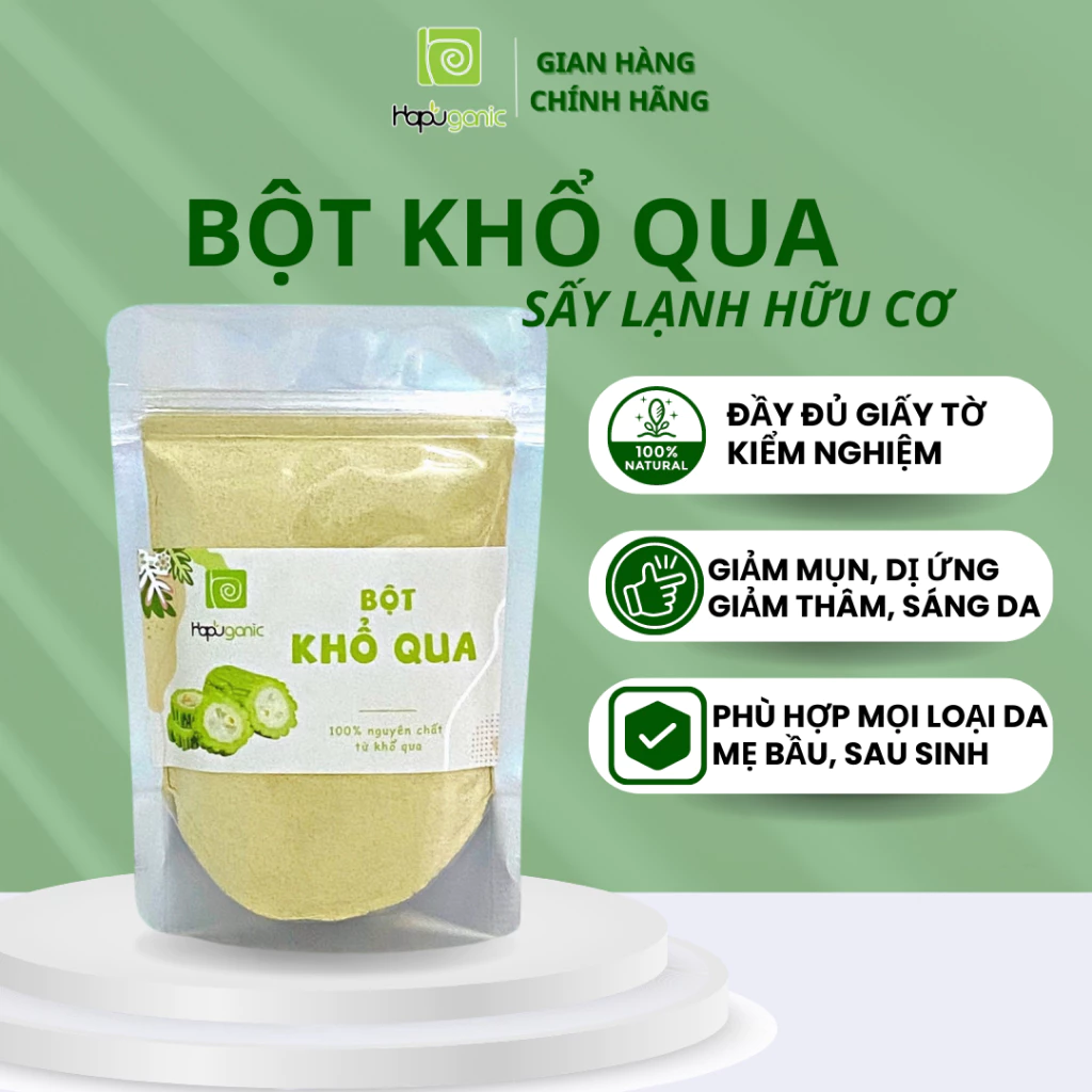 Bột Khổ Qua Từ Thiên Nhiên Nguyên Chất Hapu Organic Mặt Nạ Ngừa Mụn Giảm Thâm Nám