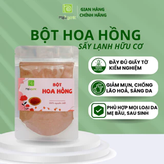 Bột Hoa Hồng Nguyên Chất Hapu Organic Mặt Nạ Bột Thiên Nhiên Sáng Da Giảm Mụn