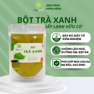 Bột Trà Xanh Việt Nam Nguyên Chất Hapu Organic dưỡng sáng da giảm mụn giảm nhờn