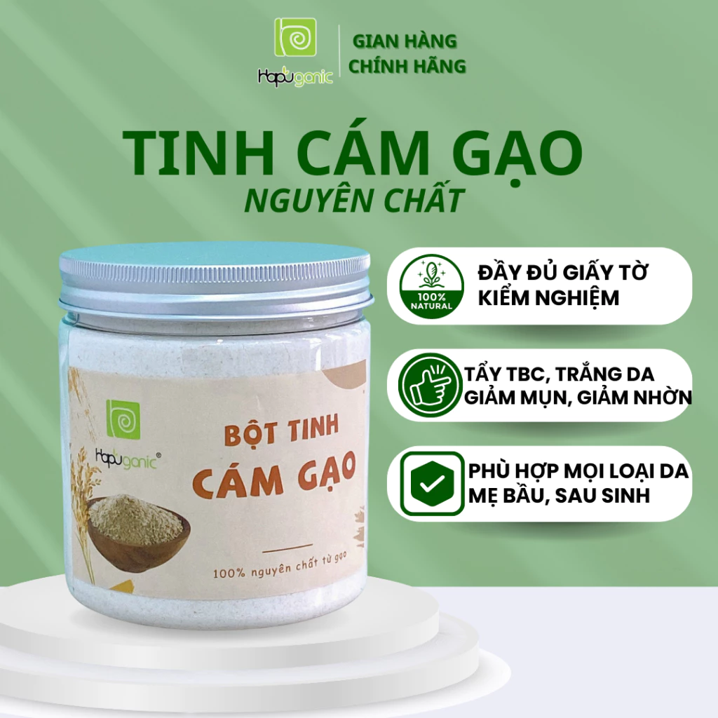 DẠNG HŨ Bột Tinh Cám Gạo Thiên Nhiên HaPu Organic Mặt Nạ Bột Thiên Nhiên Dưỡng Trắng Da 100G