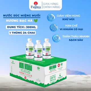 Nước súc miệng iON MUỐI FUJIWA hương Mint bạc hà 300ml – Thùng 24 chai