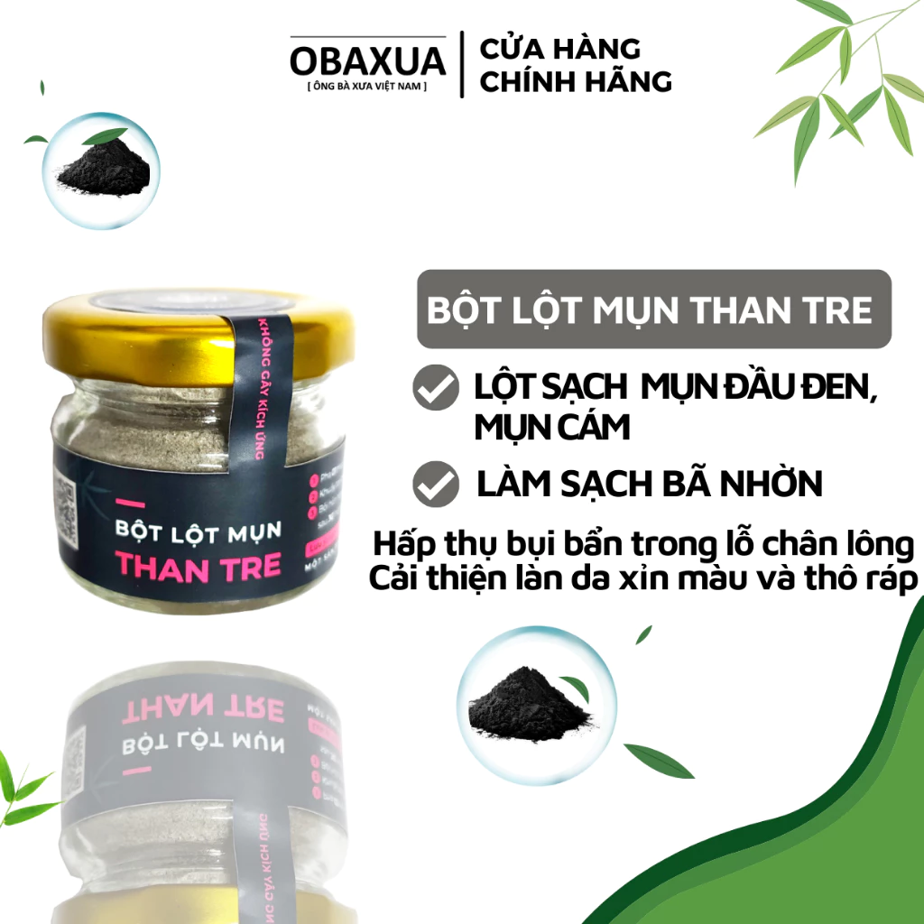 Bột lột mụn than tre hoạt tính Organic - Handmade - LM006