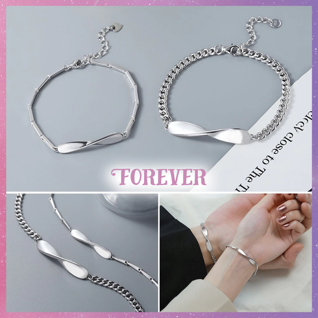 Vòng đôi TÌNH YÊU COUPLE FOREVER cặp nam nữ phong cách Hàn Quốc