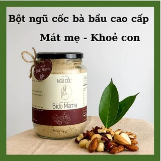 Bột Ngũ Cốc Bà Bầu Giúp Con Tăng Cân Bido Mama Cao Cấp Siêu Dinh Dưỡng, Không Đường, 25 Loại Hạt Dinh Dưỡng, 600 gram