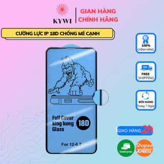 Cường Lực iphone 18D Chính Hàng K W Chống Mẻ Cạnh Dành Cho 6/6s/6plus/6splus/7/7plus/8/8plus/plus/x/xr/xs/11/12/pro/max