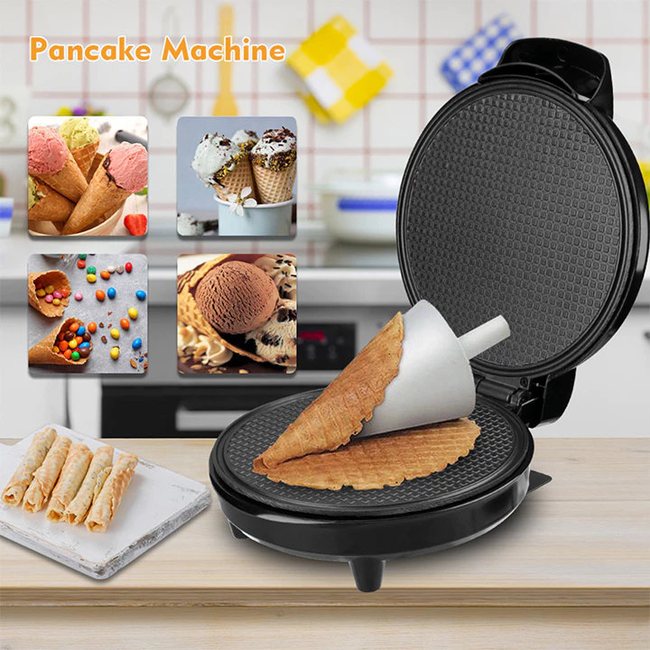 Máy làm bánh ốc quế RAF 1200W màu sắc hiện đại, kiểu dáng sang trọng