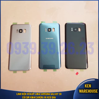 Vỏ nắp lưng SAMSUNG Galaxy S8 có cụm kính camera và keo dán hàng linh kiện - KEN warehouse