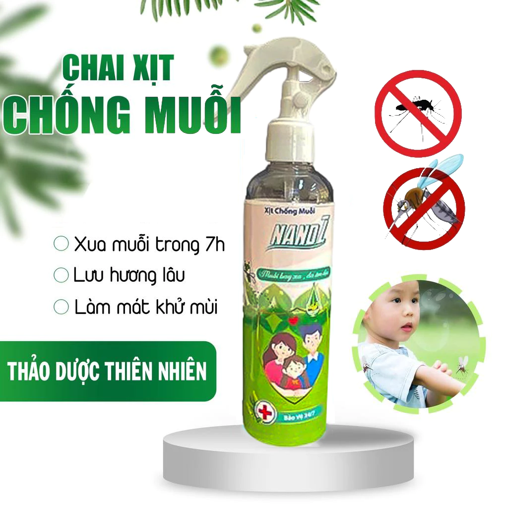 Xịt chống muỗi Nanol xua đuổi côn trùng, an toàn cho trẻ nhỏ