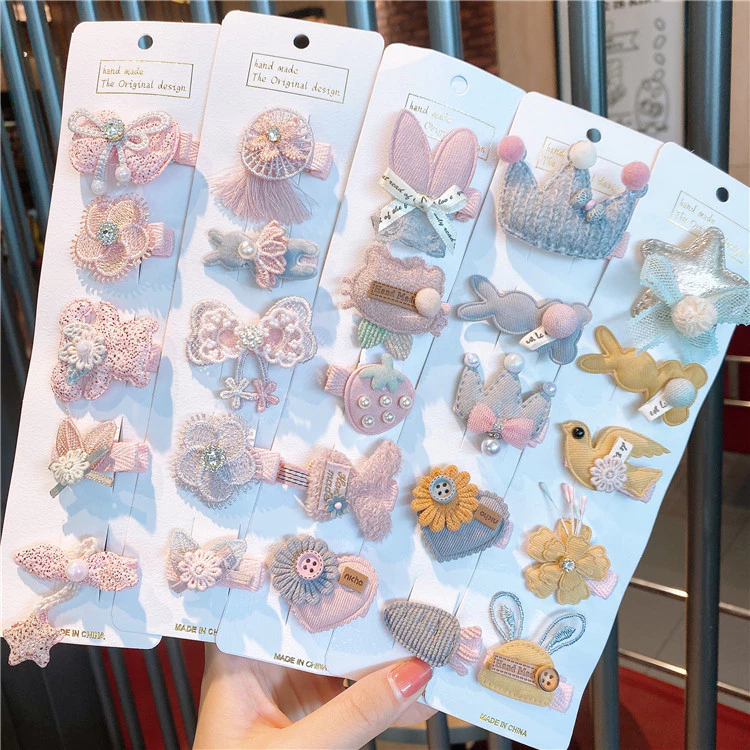 Kẹp tóc cho bé gái,phong cách Hàn Quốc siêu cute nhiều màu hấp dẫn(set 5 cái)