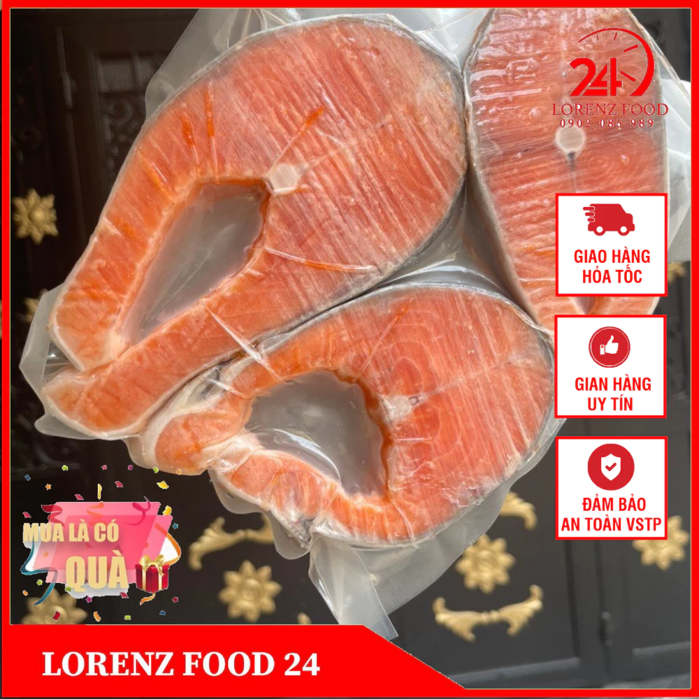 [SHIP HỎA TỐC HẢI PHÒNG]  Cá Hồi Cắt Khúc 1Kg Tươi Ngon Hàng Nhập Khẩu Loại 1 - Cá Hồi Cắt Khúc Hút Chân Không