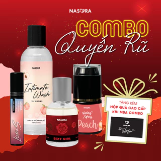 [COMBO QUYẾN RŨ] Bộ Sản Phẩm Nasora Combo Quyến Rũ 4 in 1 Gồm Kissing Spray, Dung Dịch Vệ Sinh, Nước Hoa Full Size 30ml