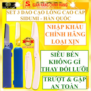 Bộ 3 dao cạo chân mày xịn chính hãng Sidumi hàn quốc dao cạo lông mày thay đổi lưỡi siêu bén không gỉ an toàn loại đẹp