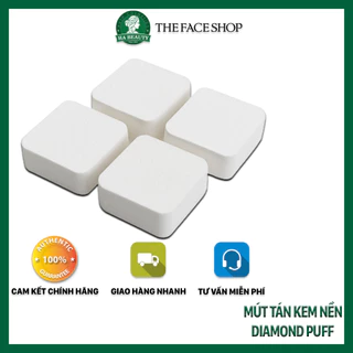 Mút tán kem nền mềm mịn an toàn sử dụng được nhiều lần The Face Shop DIAMOND PUFF 4P