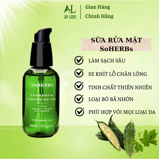 Sữa Rửa Mặt Dạng Gel Tinh Chất Khổ Qua Cho Da Dầu Mụn , Nhạy Cảm Soherbs 80ml - Giảm Mụn Mờ Thâm , Cấp Ẩm Làm Sạch Da