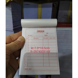 10 Phiếu order 2 liên 3 liên a7 100 tờ có rãnh xé/ phiếu order 2 liên 3 liên a7