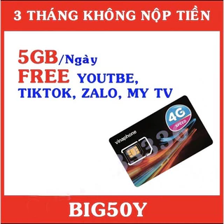 Sim 4G Vina Big50y miễn phí 3 tháng gia hạn chỉ 50k/tháng 5G/ngày