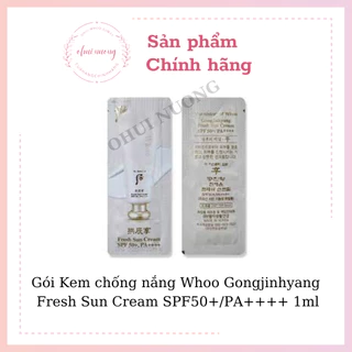 Gói Kem chống nắng Whoo Gongjinhyang Fresh Sun Cream SPF50+/PA++++ 1ml_Chống nhăn da, làm mờ dần các nếp nhăn OHUINUONG