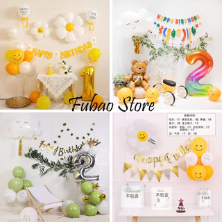 [TẶNG KÈM BƠM, KEO DÁN, BÓNG SỐ TUỔI] Set bóng trang trí sinh nhật hàn quốc, party, đơn giản Fubao Store