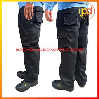 Quần bảo hộ lao động túi hộp nam màu đen chất vải kaki dày dặn giá rẻ phù hợp cho mọi nghề nghiệp