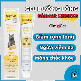 GIMCAT CHEESE BIOTIN Gel dinh dưỡng mượt lông giảm rụng vị phô mai cho mèo