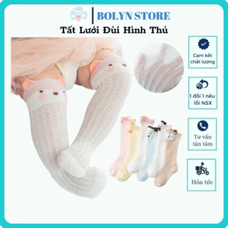 Tất vớ lưới đùi hình thú - Vớ cotton dài qua gối chống muỗi đốt chất liệu mềm mại cho bé sơ sinh đến 3 tuổi BOLYN