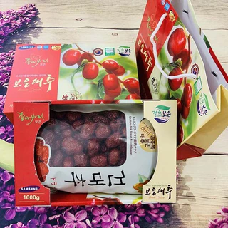 (HÀNG LOẠI 1) Táo đỏ sấy khô Hàn Quốc, hộp táo đỏ sấy kèm túi xách Boeun Jujube 1Kg