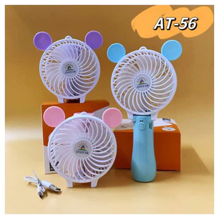 Quạt tích điện pin sạc cầm tay mini Fan gấp gọn có chân đế để bàn