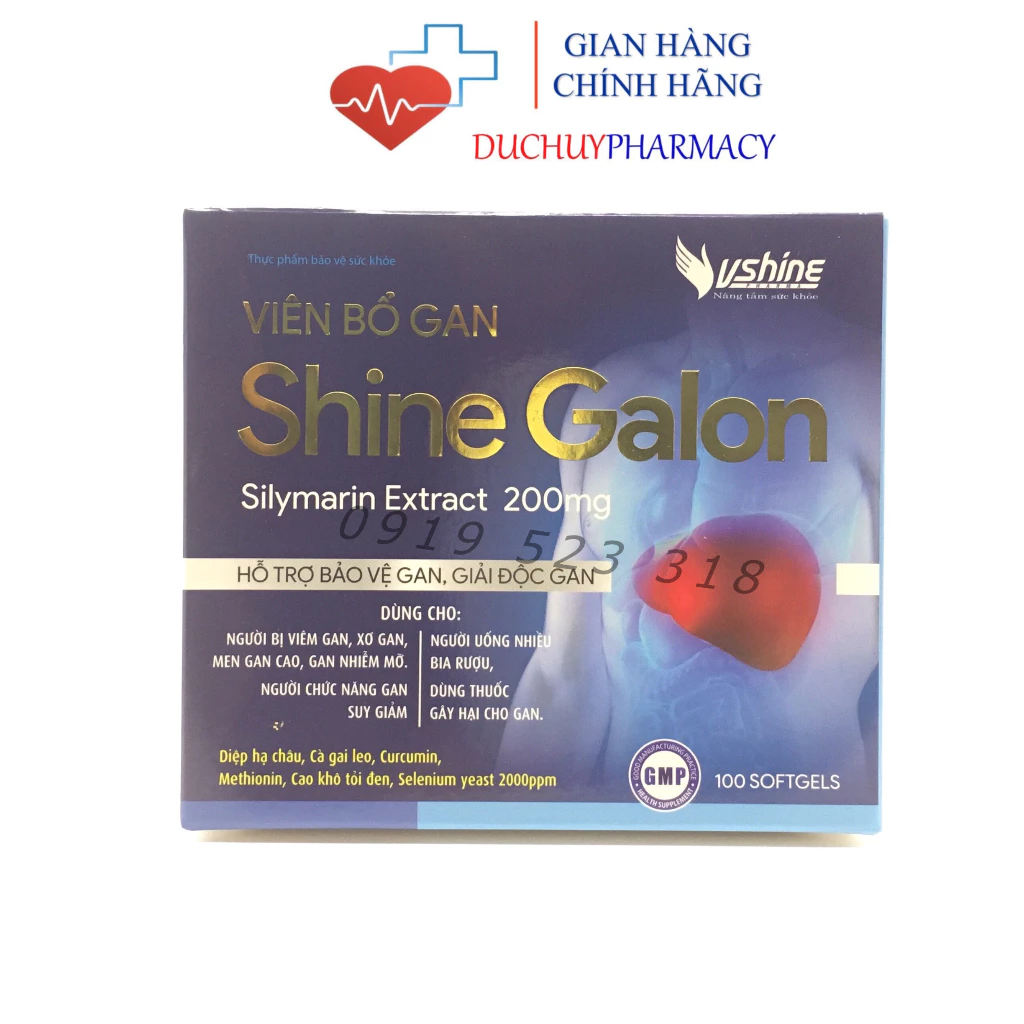 VIÊN BỔ GAN SHINE GALON hộp 100 viên - Hỗ trợ bảo vệ gan, giải độc gan