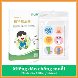 Miếng dán chống muỗi, côn trùng tinh dầu thực vật an toàn cho bé hoạ tiết hình thú