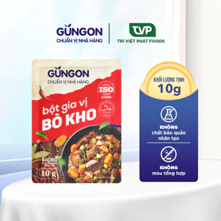 Bột gia vị bò kho GUNGON hoàn chỉnh dùng tẩm ướp nấu bò kho, bò sốt vang gói 10g