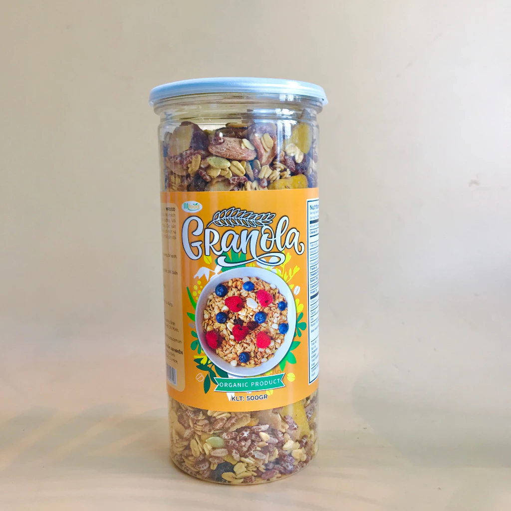 NGŨ CỐC GRANOLA GẠO LỨT YẾN MẠCH MIX HẠT HỦ 500GR