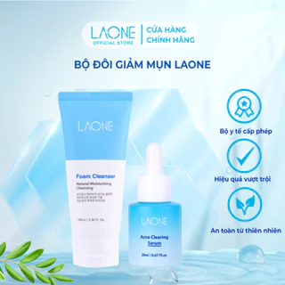 Bộ chăm sóc da mụn Laone serum chấm giảm mụn mờ thâm, sữa rửa mặt cho da mụn, da nhạy cảm