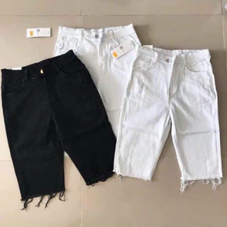 Quần short jean bigsize (35-100kg) ,quần đùi ,Quần ngố bò giấy màu đen phong cách hàn quốc